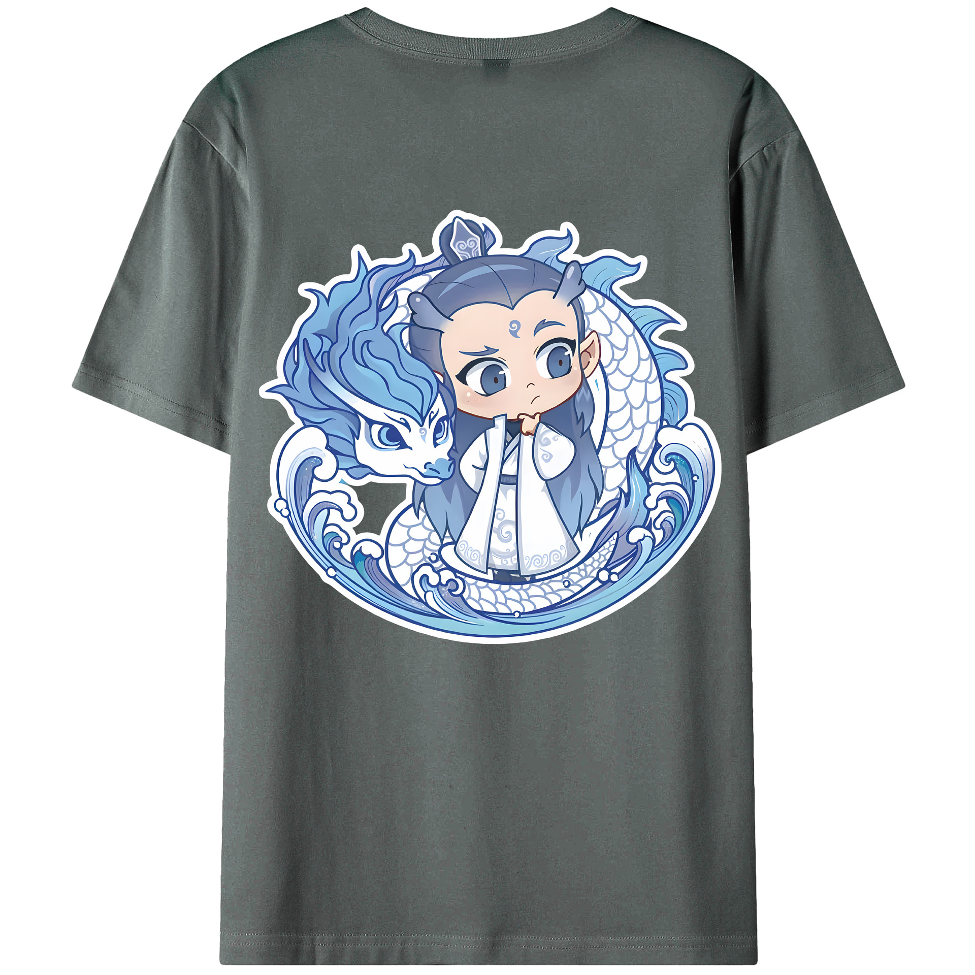 （画像用） Ne Zha 2 ナタ 魔童の大暴れ 綿100％半袖Tシャツ（背面プリント）
